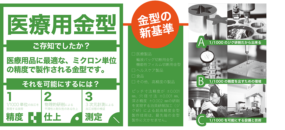 イシイ精機の高精度技術を活かした医療用金型